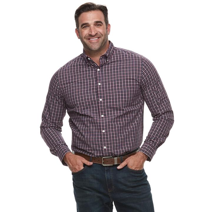 Big & Tall Croft & Barrow&reg; Regular-fit Easy-care Button-down Shirt, Men's, Size: 3xb, Med Red