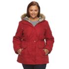Plus Size D.e.t.a.i.l.s Hooded Anorak Parka, Women's, Size: 1xl, Red