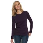 Women's Croft & Barrow&reg; Essential Crewneck Sweater, Size: Xxl, Drk Purple