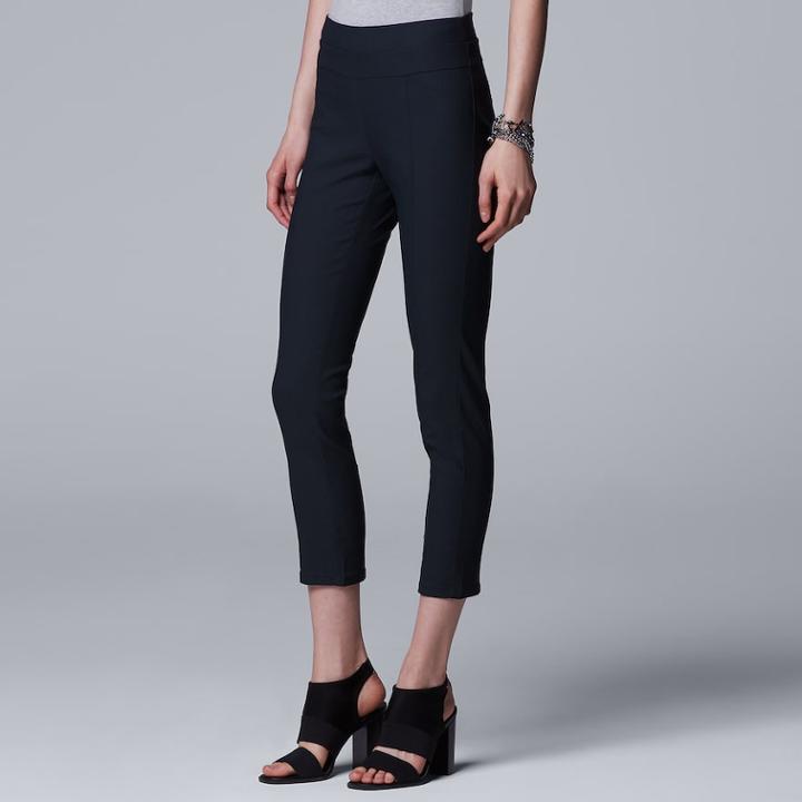 Women's Simply Vera Vera Wang Modern Pull-on Skinny Ankle Pants, Size: Xxl, Blue (navy)