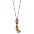 Dana Buchman Simulated Abalone Tassel Pendant Necklace, Women's, Purple