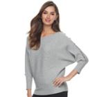 Women's Jennifer Lopez Ribbed Dolman Sweater, Size: Xl, Light Grey