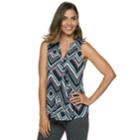 Women's Dana Buchman Pleated V-neck Tank, Size: Xxl, Blue (navy)
