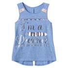 Girls Plus Size Ransom Girl Split-back Graphic Tank Top, Size: Xl Plus, Blue