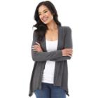 Women's Apt. 9 Lace Back Cozy Cardigan, Size: Small, Dark Grey