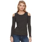 Women's Juicy Couture Embellished Cold-shoulder Sweater, Size: Large, Med Grey