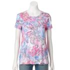 Women's Croft & Barrow&reg; Essential Crewneck Tee, Size: Small, Blue (navy)
