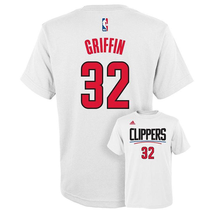 Boys 8-20 Adidas Los Angeles Clippers Blake Griffin Player Tee, Boy's, Size: L(14/16), White