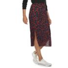 Women's Popsugar Print Midi Skirt, Size: Small, Dark Pink