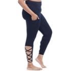 Plus Size Marika Curves Strappy Ankle Leggings, Women's, Size: 1xl, Black
