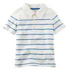 Boys 4-8 Carter's Slubbed Thin Stripe Polo, Size: 6, White Blue