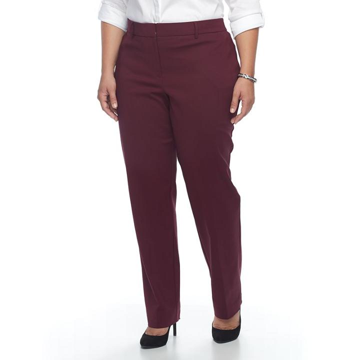 Plus Size Apt. 9&reg; Straight-leg Pants, Women's, Size: 18 W, Red
