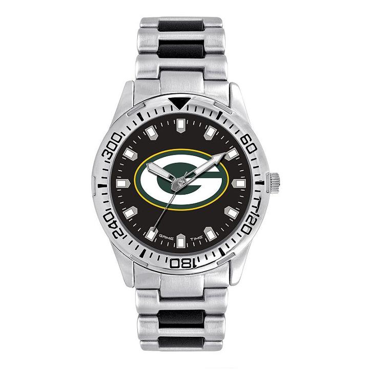 Men's Game Time Green Bay Packers Heavy Hitter Watch, Silver