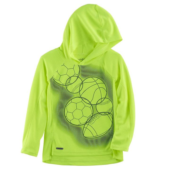 Boys 4-10 Jumping Beans&reg; Hooded Mesh Long Sleeve Top, Size: 4, Brt Yellow