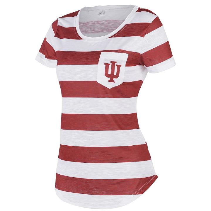 Women's Indiana Hoosiers Yardline Tee, Size: Large, Multicolor