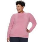 Plus Size Napa Valley Long Sleeve Mock Neck Sweater, Women's, Size: 3xl, Med Pink