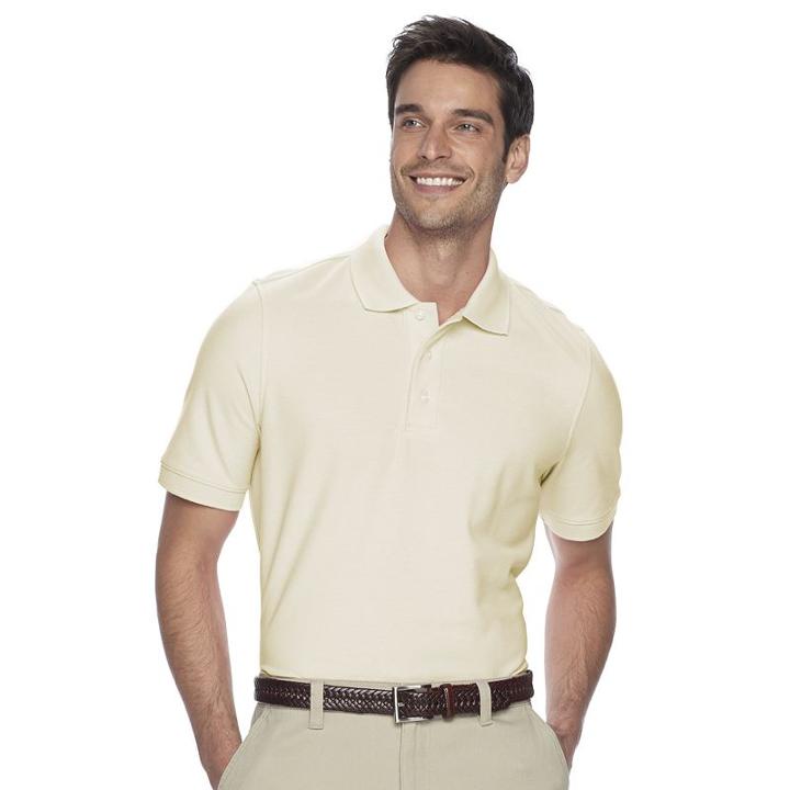 Men's Croft & Barrow&reg; Performance Pique Polo, Size: Medium, White Oth