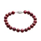 Pearlustre By Imperial Dyed Freshwater Cultured Pearl Sterling Silver Bracelet, Women's, Size: 8, Red