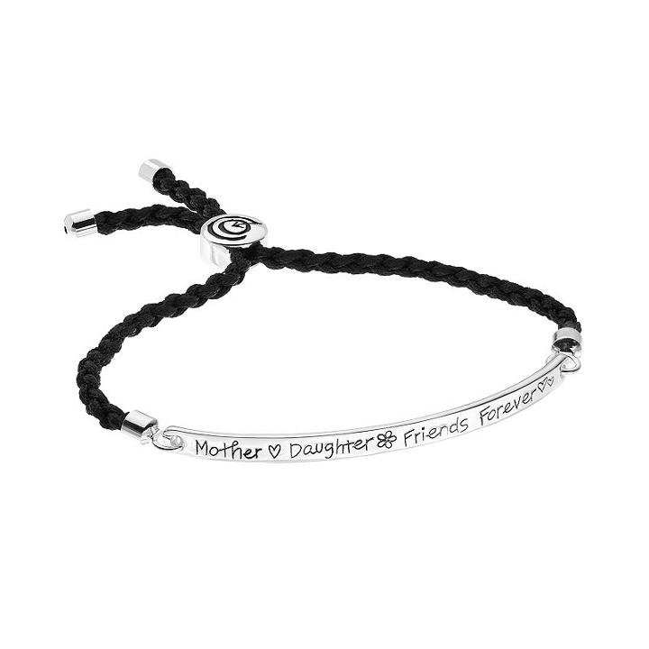 Love This Life Silver-plated Mother Daughter Friends Forever Lariat Bracelet, Women's, Black