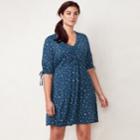 Plus Size Lc Lauren Conrad Print Fit & Flare Dress, Women's, Size: 2xl, Dark Grey