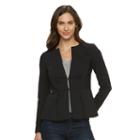 Women's Apt. 9&reg; Torie Collarless Peplum Jacket, Size: 6, Black