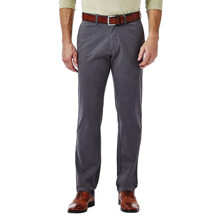 Men's Haggar Slim-fit Sustainable Twill Chino Pants, Size: 36x32, Grey (charcoal)