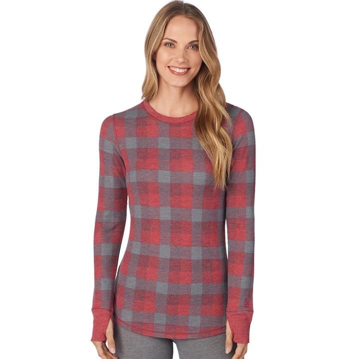 Plus Size Cuddl Duds Strecth Thermal Crewneck Top, Women's, Size: 2xl, Brt Red