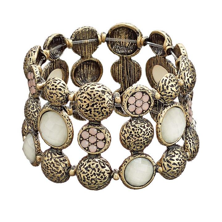 Gs By Gemma Simone Circle Multi Row Stretch Bracelet, Women's, Multicolor