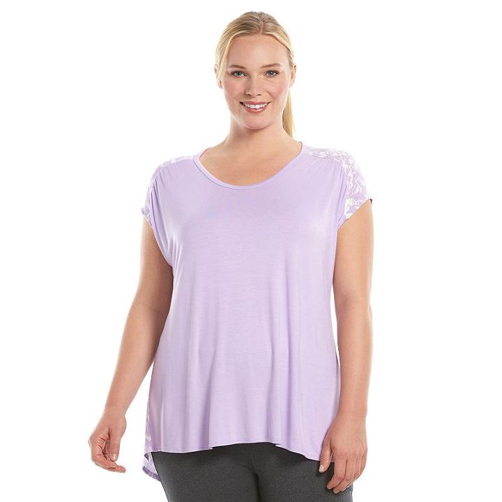 Plus Size Gaiam Reflect Studio To Street Scoopneck Tee, Women's, Size: 2xl, Purple Oth