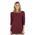 Women's Larry Levine Wavy Jacquard Top, Size: Small, Dark Brown