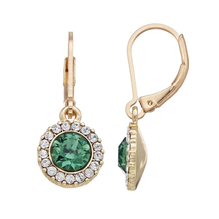 Dana Buchman Round Halo Drop Earrings, Women's, Green