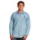 Men's Antigua Marshall Thundering Herd Chambray Button-down Shirt, Size: Small, Med Blue