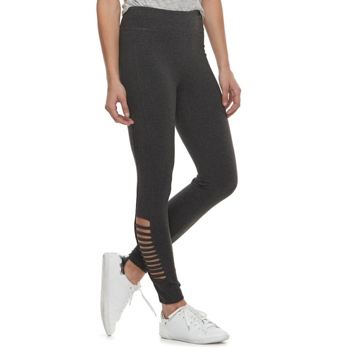 Women's French Laundry Lace-up Leggings, Size: Xl, Dark Grey