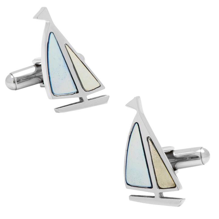 Sail Boat Cuff Links, Men's, Silver