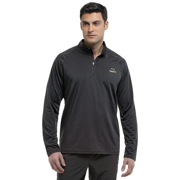 Men's Copper Fit Quarter-zip Pullover, Size: Xl, Black
