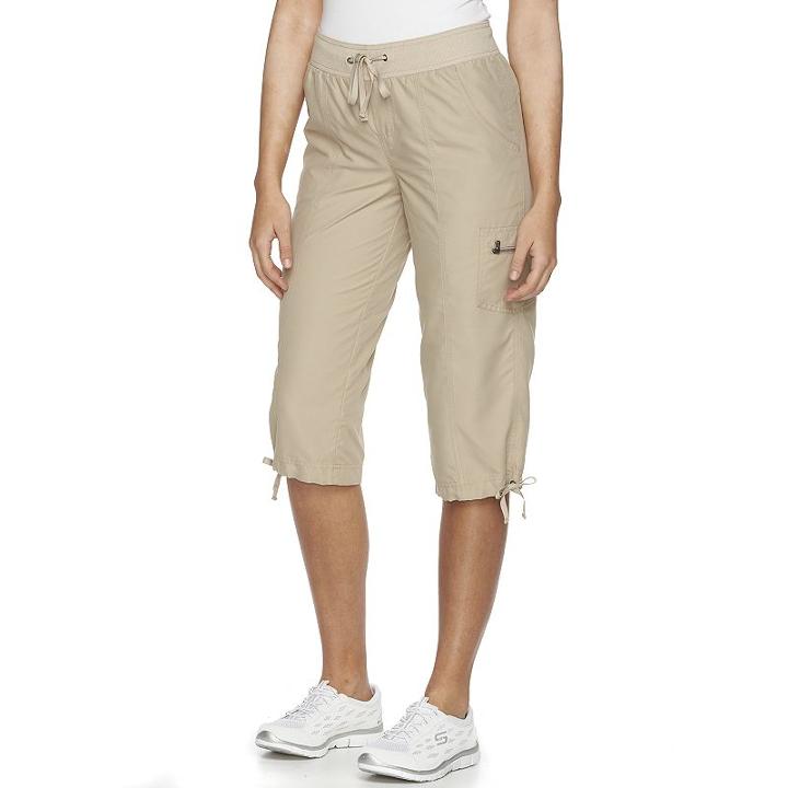 Women's Tek Gear&reg; Dry Tek Twill Utility Capris, Size: Small, Med Beige