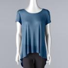 Women's Simply Vera Vera Wang Cross Back Tee, Size: Medium, Blue (navy)