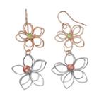 Mudd&reg; Two-tone Wire Flower Drop Earrings, Girl's, Gold