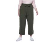 Plus Size Popsugar Paperbag-waist Wide Leg Crop Pants, Women's, Size: 1xl, Dark Green