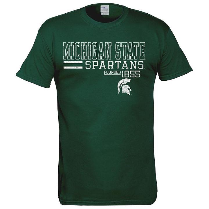 Men's Michigan State Spartans Right Stack Tee, Size: Medium, Dark Green
