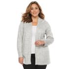 Plus Size Croft & Barrow&reg; Open-front Cardigan, Women's, Size: 2xl, Light Grey