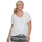 Juniors' Plus Size So&reg; Relaxed Pocket Tee, Teens, Size: 3xl, White