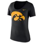 Women's Nike Iowa Hawkeyes Logo Scoopneck Tee, Size: Medium, Black