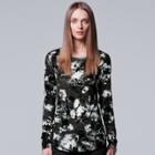 Women's Simply Vera Vera Wang Print Crewneck Tee, Size: Xl, Oxford