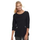 Women's Croft & Barrow&reg; Pullover Tunic Top, Size: Xxl, Black