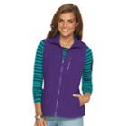 Women's Chaps Solid Fleece Vest, Size: Xl, Purple