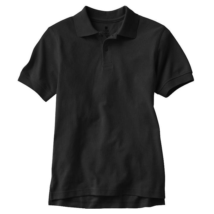 Boys 8-20 Chaps Solid Pique School Uniform Polo, Boy's, Size: 14-16, Black