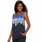 Women's Croft & Barrow&reg; Pleated Swing Tank, Size: Large, Dark Blue