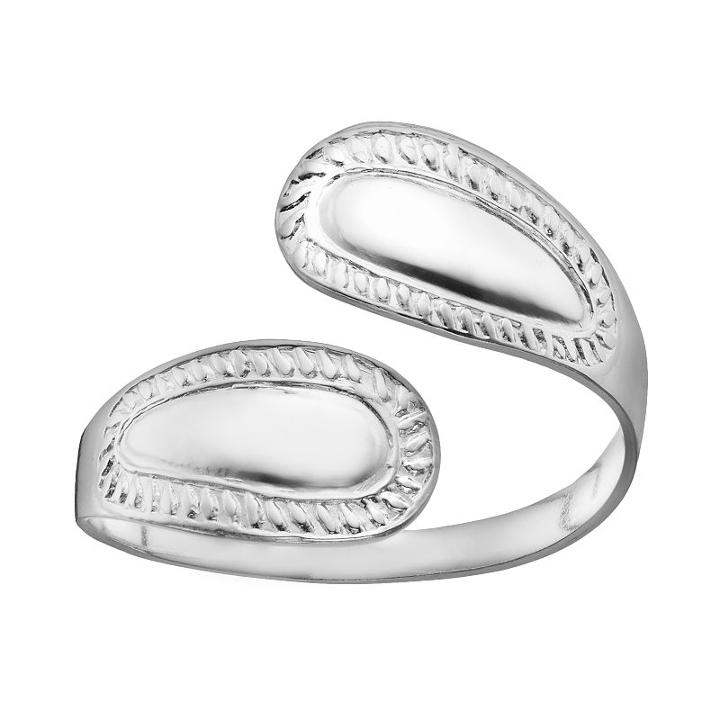 Sterling Silver Bypass Ring, Women's, Size: 7, Grey