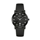 Bulova Men's Diamond Leather Watch - 98d124, Black